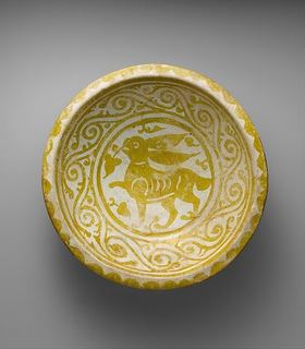 Yellow earthenware bowl. Metropolitan Museum of Art: Bowl Depicting a Running Hare