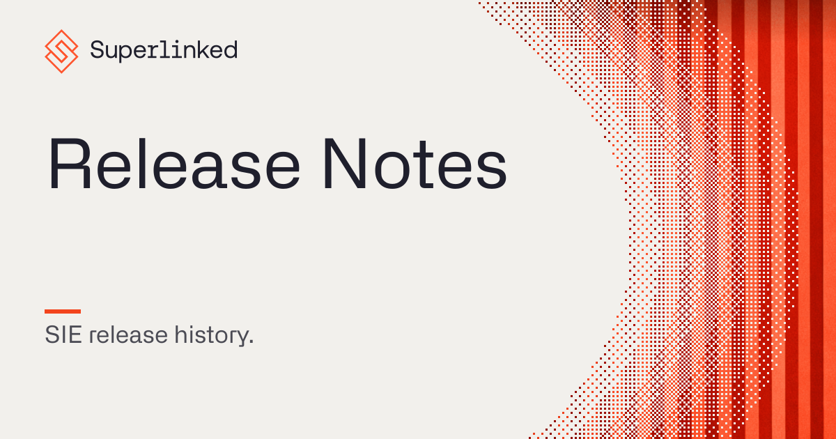 SIE — SIE release history.