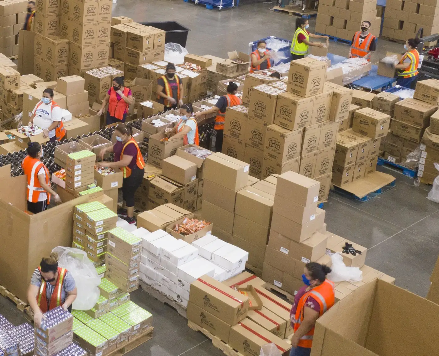 Food box packing floor: Grounding DINO boxed 9 of 14 hand-counted objects