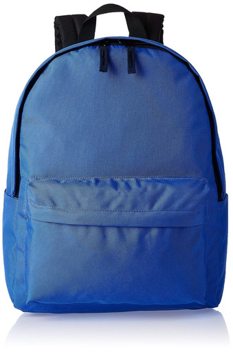 Blue backpack with a front pocket